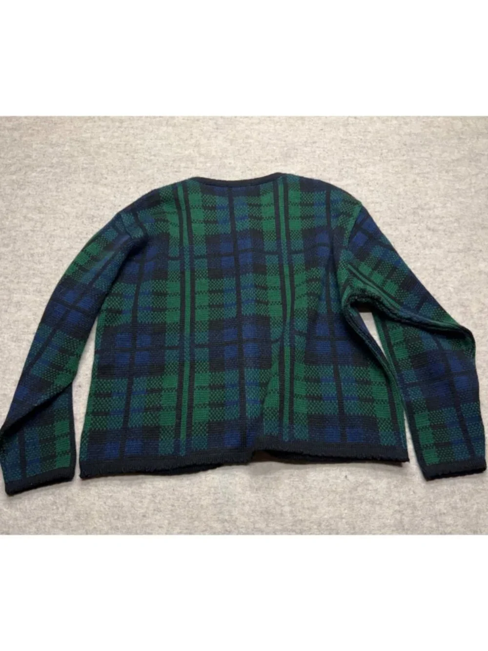 Vintage Tally-Ho Black Watch Pattern Button Down Long Sleeve Cardigan Large - Picture 6 of 9